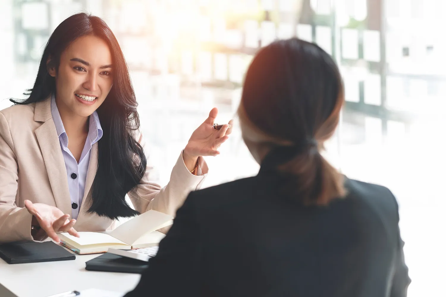 Manager interviewing an applicant.