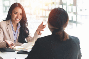 Manager interviewing an applicant.