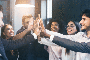 Team bonding and celebrating milestone.