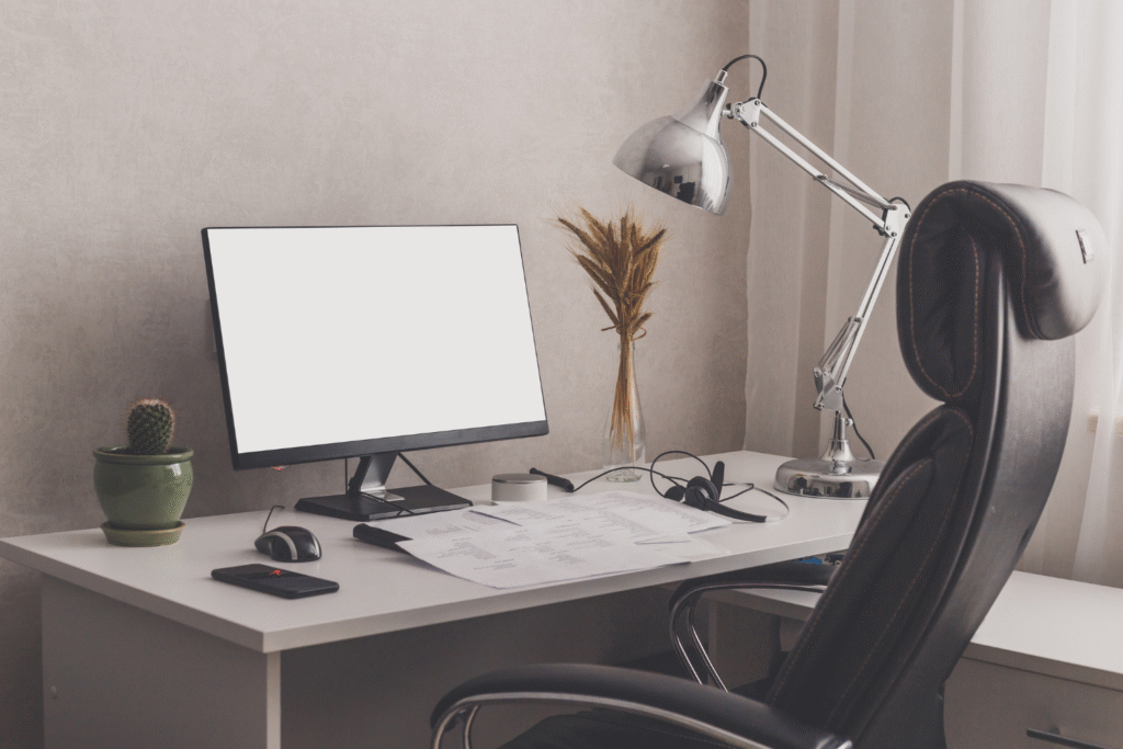 Remote work home setup.