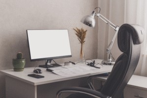 Remote work home setup.