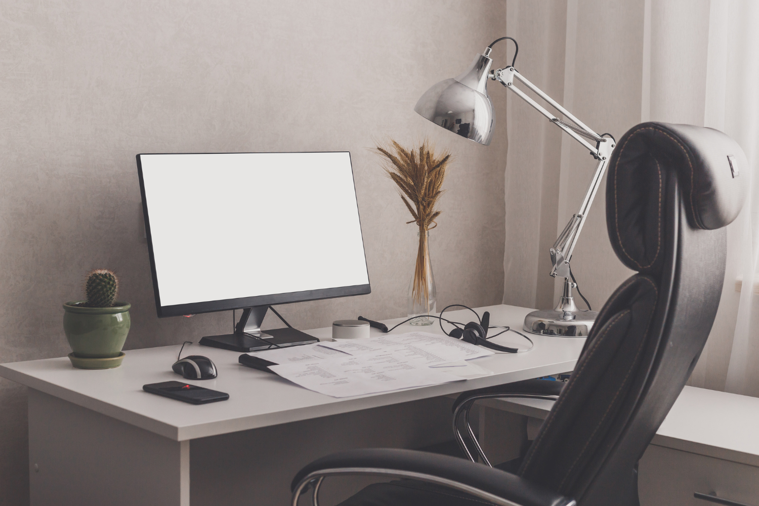 Remote work home setup.